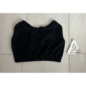 NWT Phat Buddha Sports Bra Top - Black - One Size - Strappy Back
